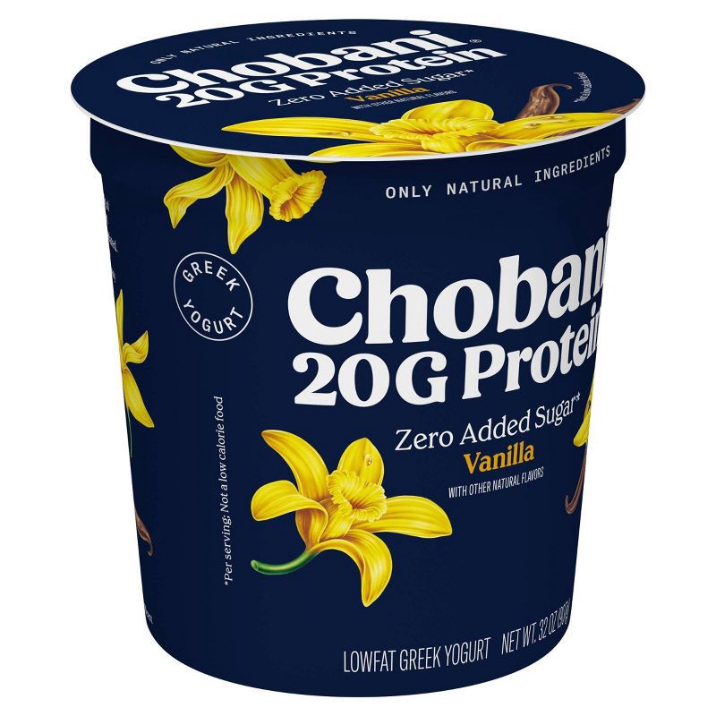 slide 2 of 9, Chobani 20g Protein Vanilla Greek Yogurt - 32oz, 20 gram, 32 oz