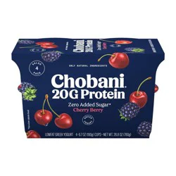 Chobani High Protein Cherry Berry Greek Yogurt - 20g Protein 26.8oz/4ct Cups