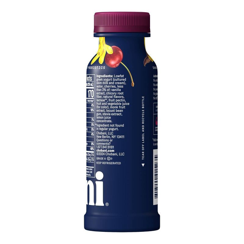 slide 5 of 8, Chobani 20g Cherry Vanilla Yogurt Drink - 20g Protein 10 fl oz, 20 gram, 20 gram, 10 fl oz