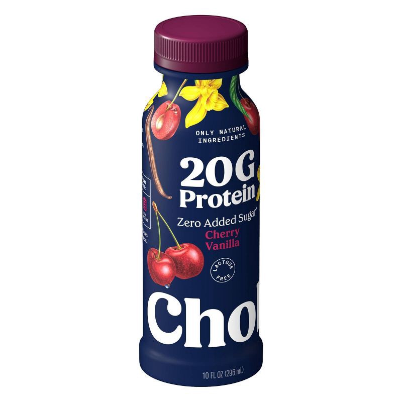 slide 6 of 8, Chobani 20g Cherry Vanilla Yogurt Drink - 20g Protein 10 fl oz, 20 gram, 20 gram, 10 fl oz
