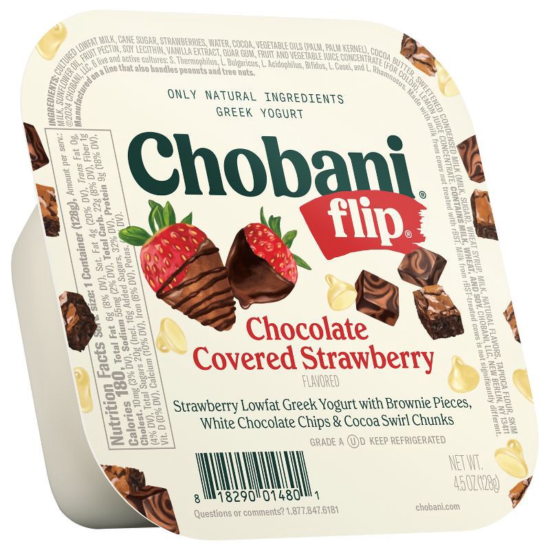 slide 2 of 5, Chobani Flip Chocolate Covered Strawberry Greek Yogurt - 4.5oz, 4.5 oz
