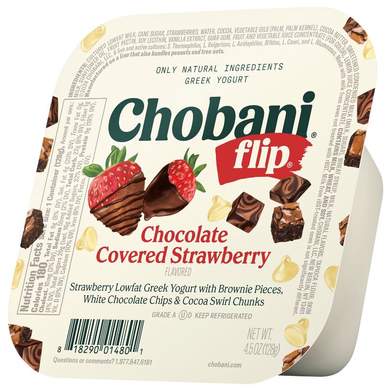 slide 3 of 5, Chobani Flip Chocolate Covered Strawberry Greek Yogurt - 4.5oz, 4.5 oz
