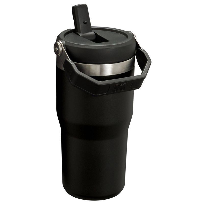 slide 2 of 3, Stanley 20 oz Stainless Steel Ice Flow Flip Straw Tumbler Black 2.0: Dishwasher-Safe Drinkware for Hot & Cold Beverages, 20 oz