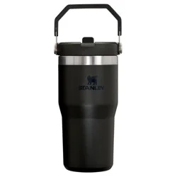 Stanley 20 oz Stainless Steel Ice Flow Flip Straw Tumbler Black 2.0: Dishwasher-Safe Drinkware for Hot & Cold Beverages