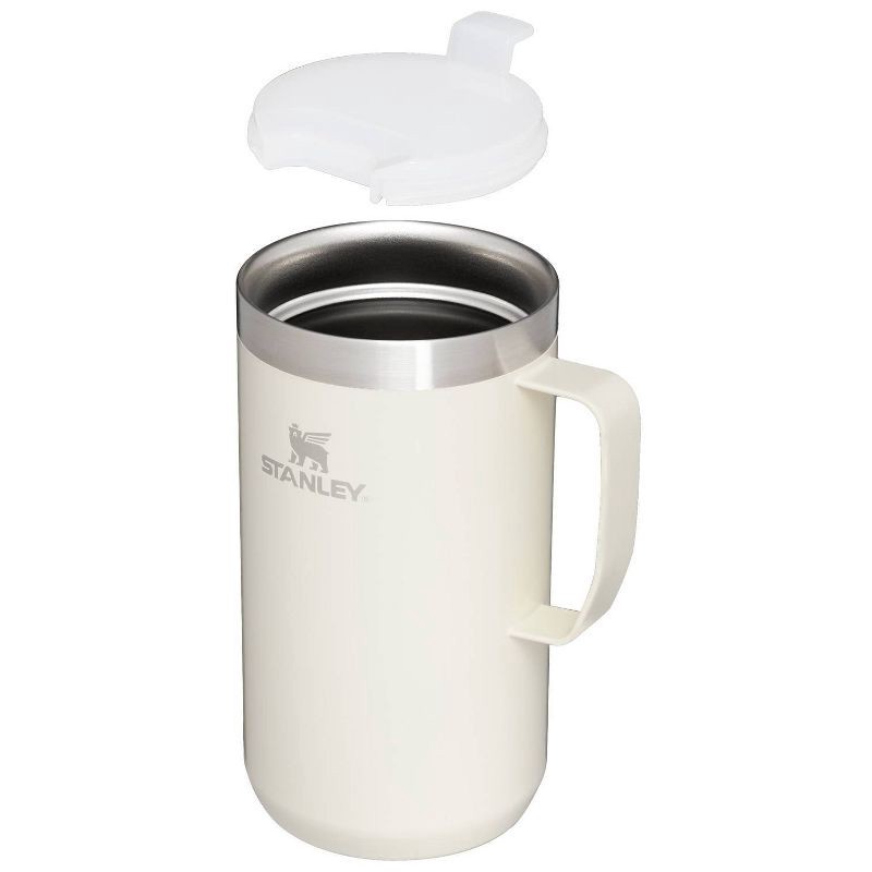 slide 3 of 3, Stanley 24 oz Stainless Steel Classic Legendary Mug Cream Gloss: Dishwasher-Safe Drinkware for Hot & Cold Beverages, 24 oz