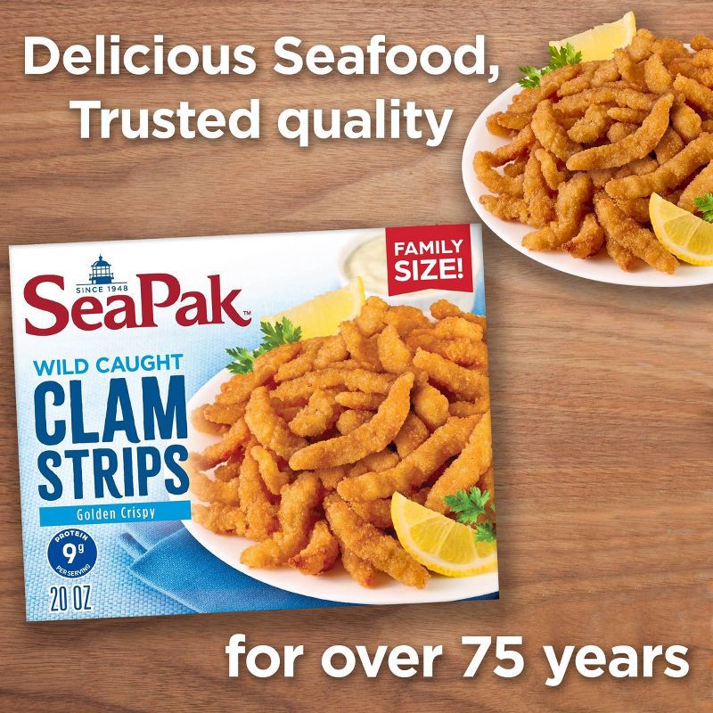 slide 4 of 8, Sea Pak Clam Strips Family Size - Frozen - 20oz, 20 oz