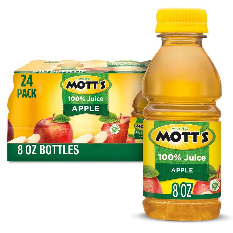 slide 1 of 12, Mott's 100% Original Apple Juice - 24pk/8 fl oz Bottles, 24 ct; 8 fl oz