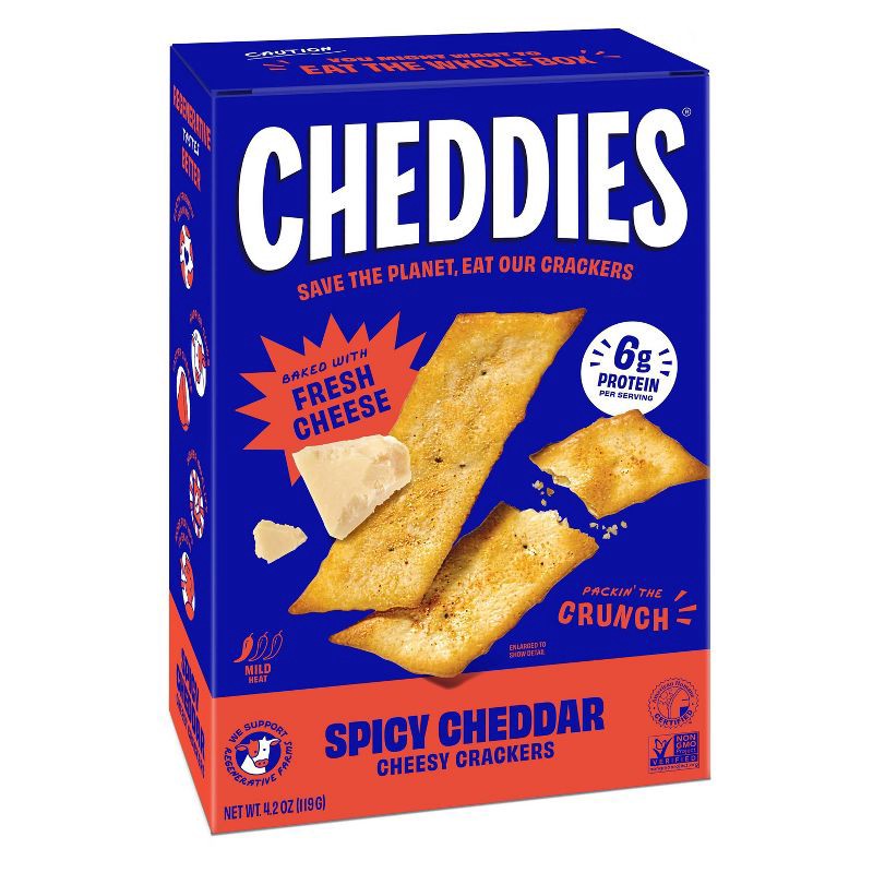 slide 1 of 2, Cheddies Spicy Cheddar - 4.2oz, 4.2 oz