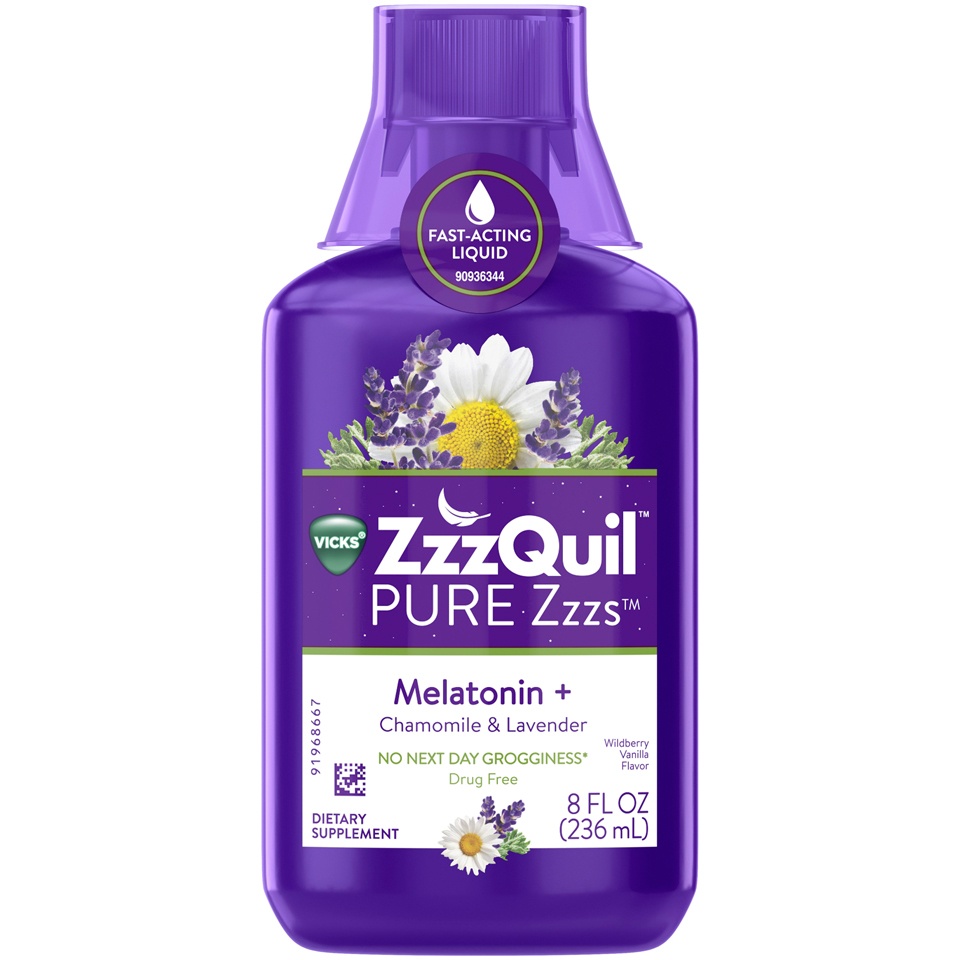 Vicks ZzzQuil Pure Zzzs Melatonin Liquid SleepAid With Chamomile