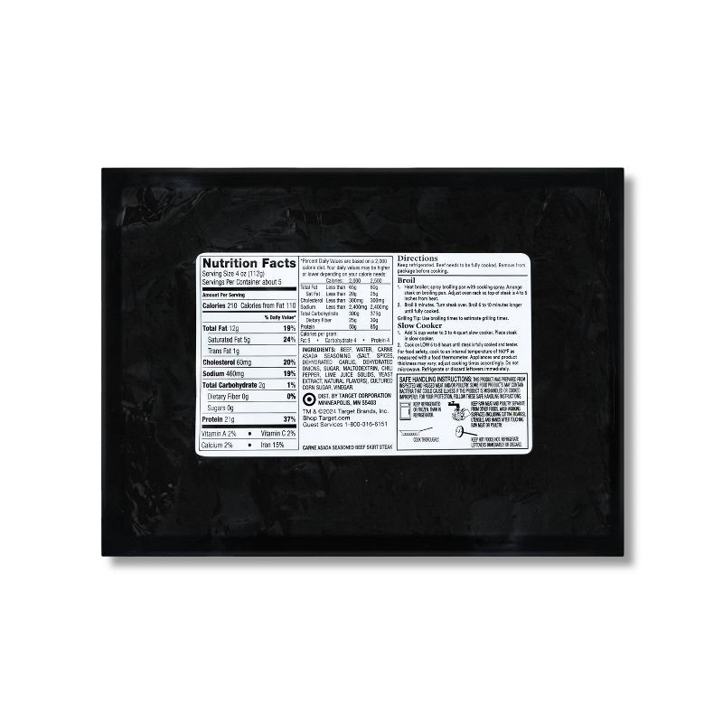 slide 2 of 4, Carne Asada Seasoned Beef Boneless Skirt Steak - 19.84oz - Good & Gather™, 19.84 oz