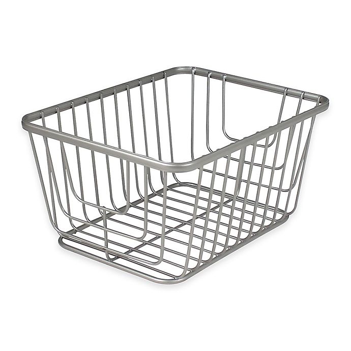 slide 1 of 2, Spectrum Ashley Small Storage Basket - Satin Nickel, 1 ct