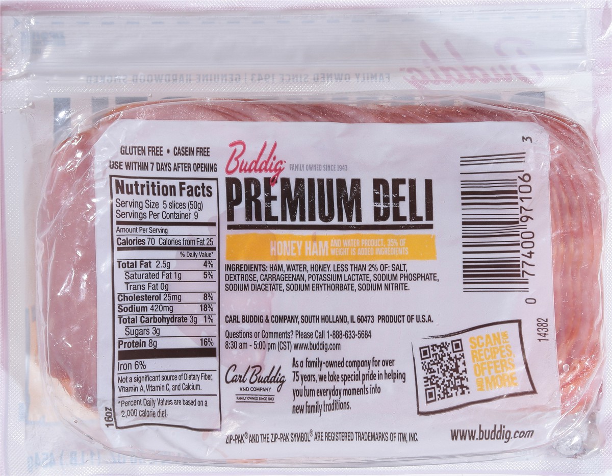 slide 3 of 12, Buddig Premium Deli Honey Ham 16 oz, 16 oz