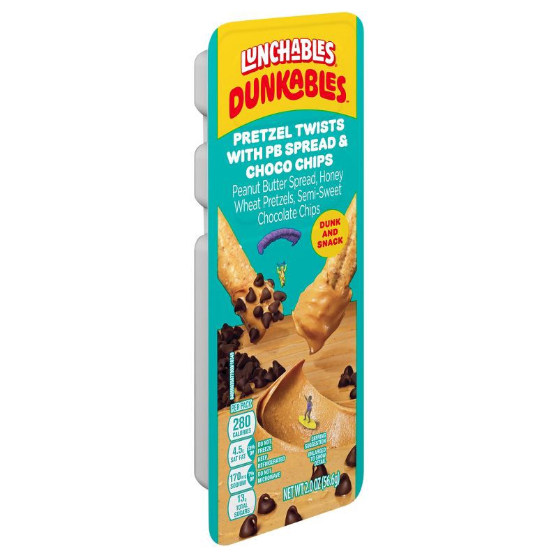 slide 9 of 13, Lunchables Dunkables Pretzel with Peanut Butter and Chocolate Chips - 2oz, 2 oz