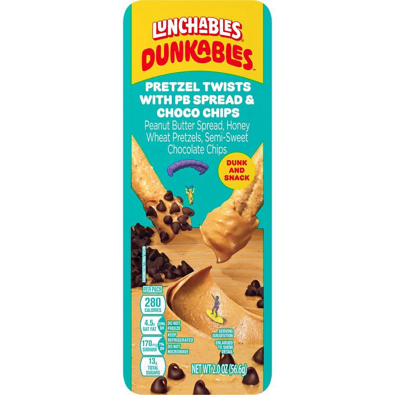 slide 1 of 13, Lunchables Dunkables Pretzel with Peanut Butter and Chocolate Chips - 2oz, 2 oz