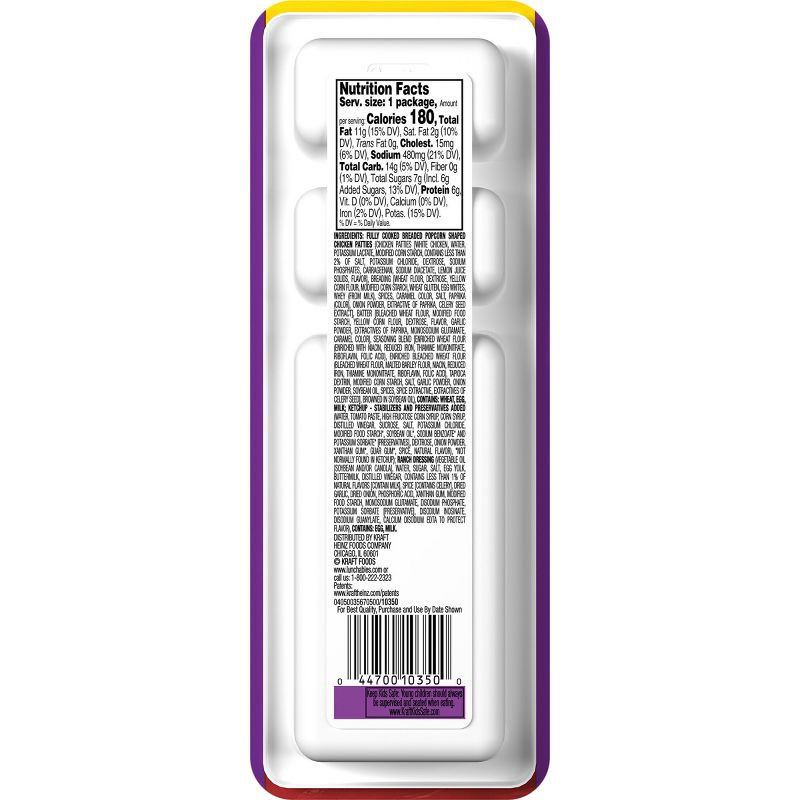 slide 2 of 9, Lunchables Dunkables Chicken Poppers with Ketchup and Ranch - 2.9oz, 2.9 oz