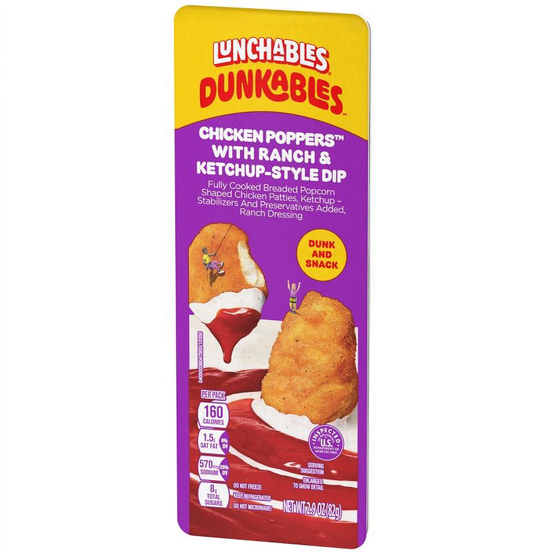 slide 8 of 9, Lunchables Dunkables Chicken Poppers with Ketchup and Ranch - 2.9oz, 2.9 oz