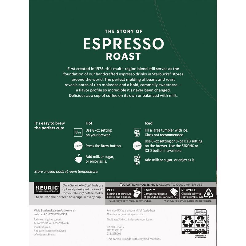 slide 2 of 6, Starbucks Espresso Roast K-Cup - 22ct, 22 ct