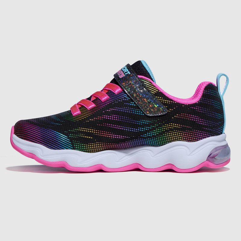 slide 2 of 5, S Sport By Skechers Kids' Jazmin 2.0 Sneakers - Black 4: Light Up, Hook & Loop Closure, Cushioned Insole, Non-Marking Outsole, 1 ct