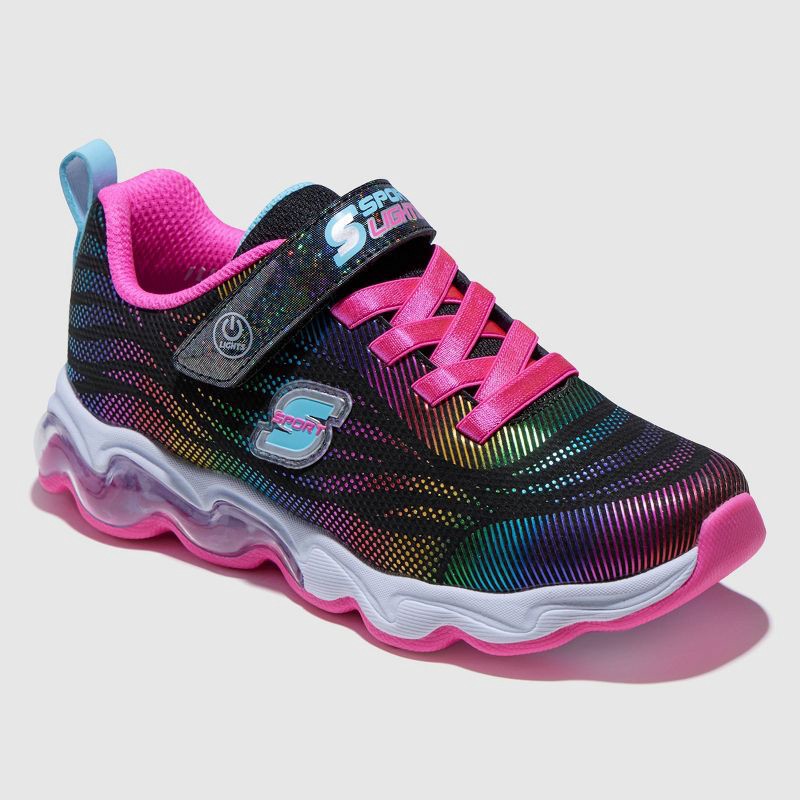 slide 5 of 5, S Sport By Skechers Kids' Jazmin 2.0 Sneakers - Black 5: Light Up, Hook & Loop, Cushioned Insole, 1 ct