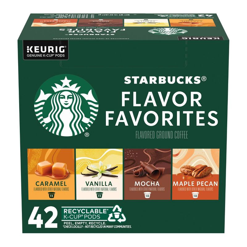 slide 1 of 8, Starbucks Naturally Flavored Variety Pack Keurig K-Cup Coffee Pods - 42ct, 42 ct