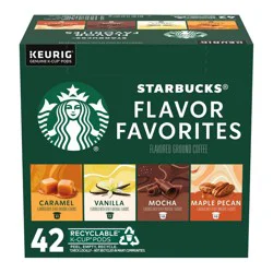 Starbucks Naturally Flavored Variety Pack Keurig K-Cup Coffee Pods - 42ct
