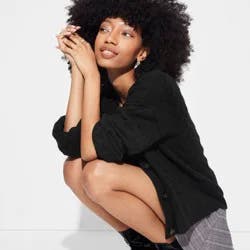 Women's Oversized Cable Sweater Cardigan - Wild Fable™ Black S