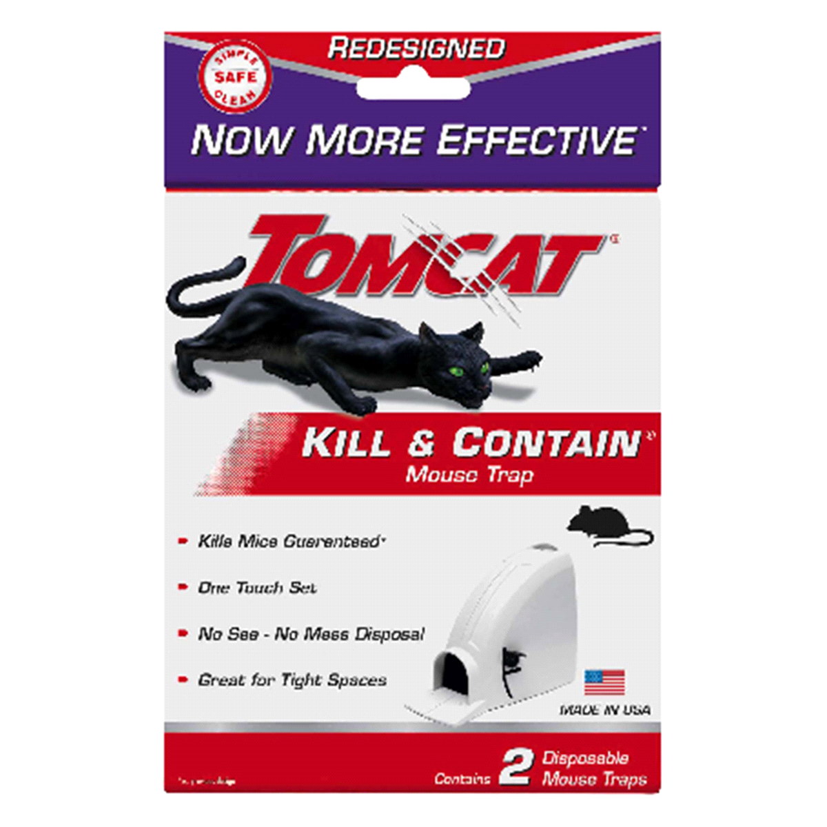 slide 1 of 1, Tomcat Kill & Contain Mouse Trap, 2 ct