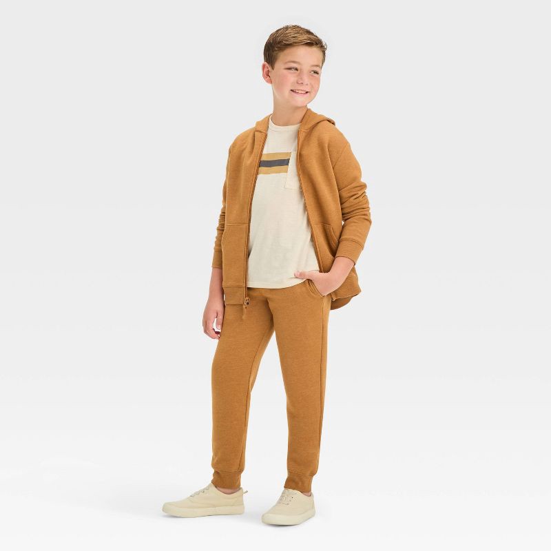 slide 3 of 3, Boys' Fleece Sweatpants - Cat & Jack™ Brown XS, 1 ct