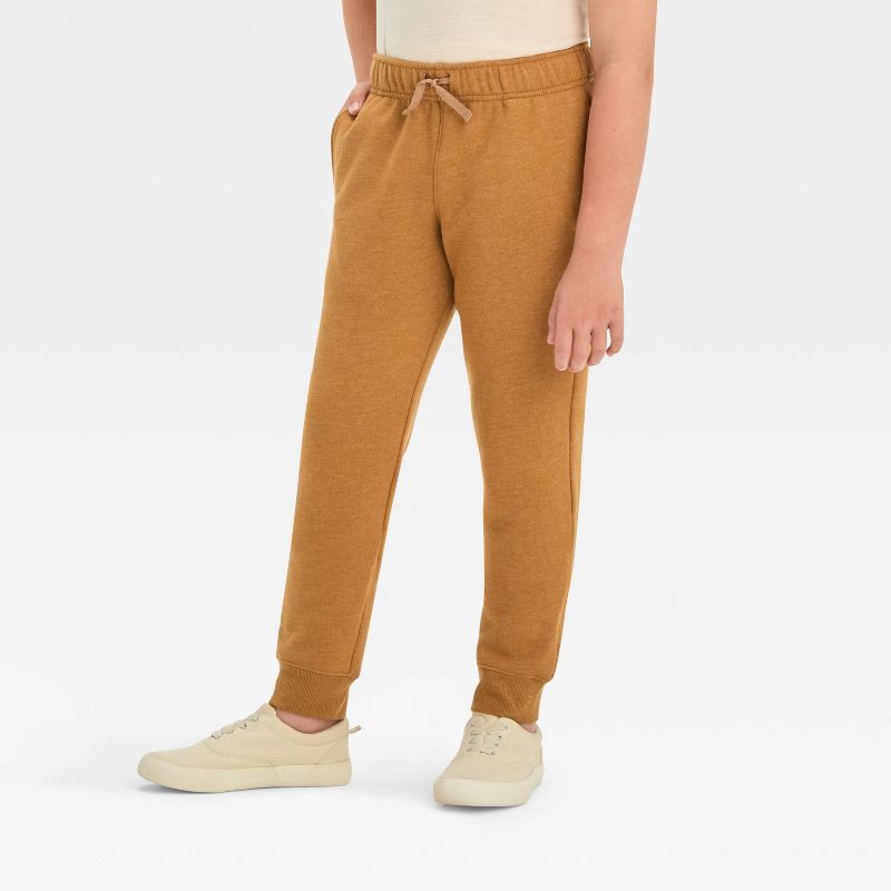 slide 1 of 3, Boys' Fleece Sweatpants - Cat & Jack™ Brown XS, 1 ct