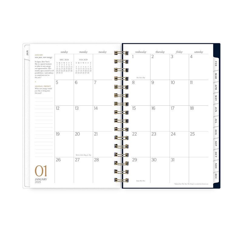 slide 6 of 14, Marie Kondo for Blue Sky 2025 Daily/Monthly Planner 8.19"x6.38" Wirebound Kintsugi Indigo: Adult Stationery, 5 x 8 Calendar, 1 ct