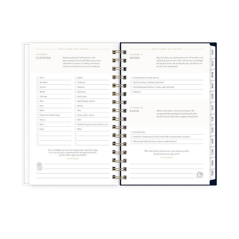 slide 9 of 14, Marie Kondo for Blue Sky 2025 Daily/Monthly Planner 8.19"x6.38" Wirebound Kintsugi Indigo: Adult Stationery, 5 x 8 Calendar, 1 ct