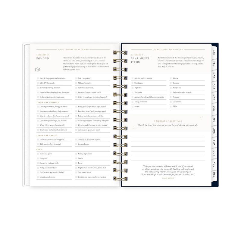 slide 10 of 14, Marie Kondo for Blue Sky 2025 Daily/Monthly Planner 8.19"x6.38" Wirebound Kintsugi Indigo: Adult Stationery, 5 x 8 Calendar, 1 ct