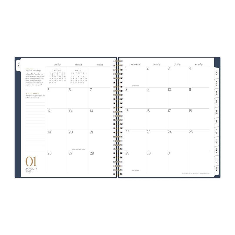 slide 5 of 12, Marie Kondo for Blue Sky 2025 Monthly Planner 10.14"x8.15" Wirebound Hana Navy: Adult Agenda, Stationery, Tabs, 1 ct