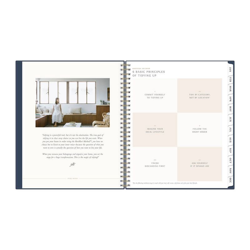 slide 7 of 12, Marie Kondo for Blue Sky 2025 Monthly Planner 10.14"x8.15" Wirebound Hana Navy: Adult Agenda, Stationery, Tabs, 1 ct
