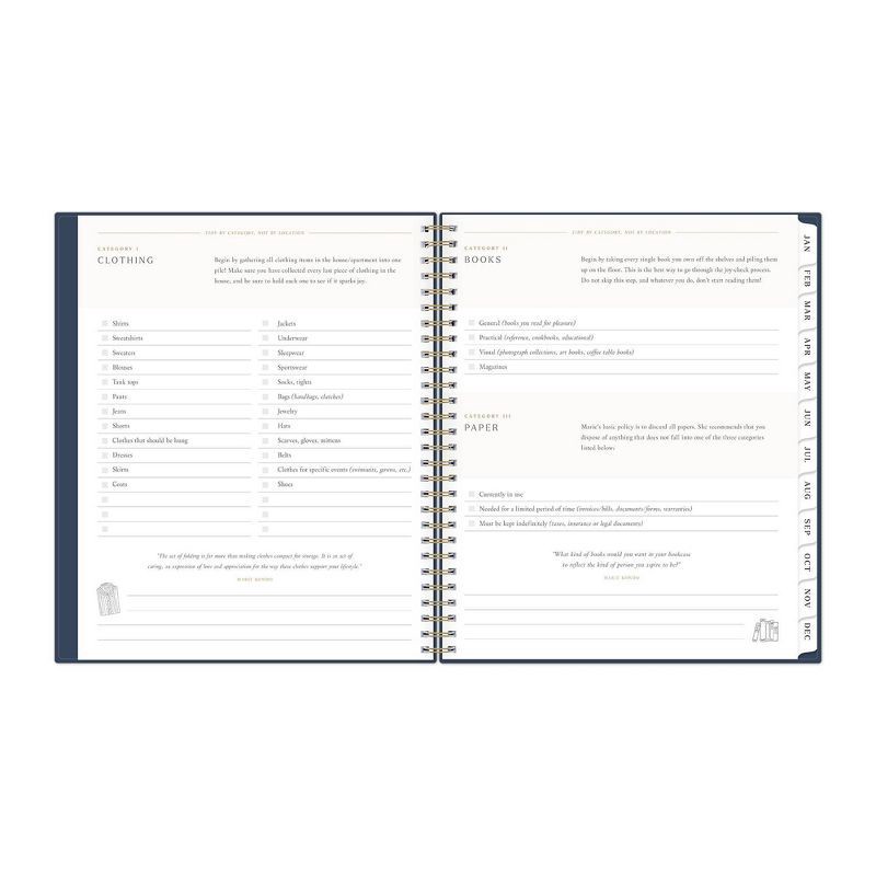 slide 8 of 12, Marie Kondo for Blue Sky 2025 Monthly Planner 10.14"x8.15" Wirebound Hana Navy: Adult Agenda, Stationery, Tabs, 1 ct