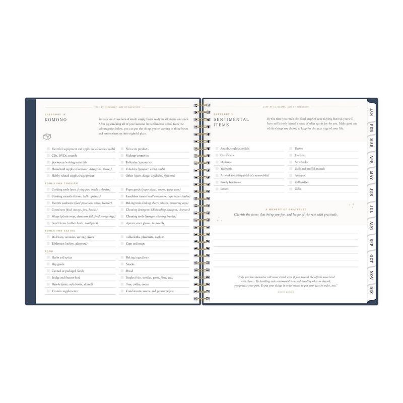slide 9 of 12, Marie Kondo for Blue Sky 2025 Monthly Planner 10.14"x8.15" Wirebound Hana Navy: Adult Agenda, Stationery, Tabs, 1 ct