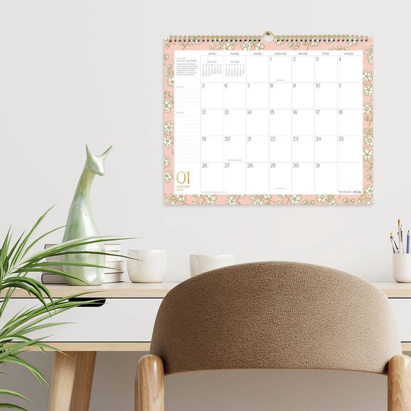slide 2 of 3, Marie Kondo for Blue Sky 2025 Monthly Wall Calendar 12.8"x15.04" Hana Pink: Planner & Wall Calendars for Adults, 1 ct