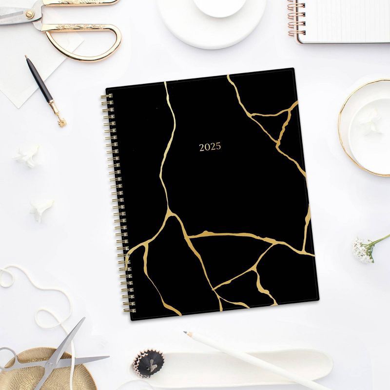 slide 2 of 13, Marie Kondo for Blue Sky 2025 Weekly/Monthly Planner 11.14"x9.25" Wirebound Kintsugi Charcoal: Adult Stationery, Tabs, 1 ct