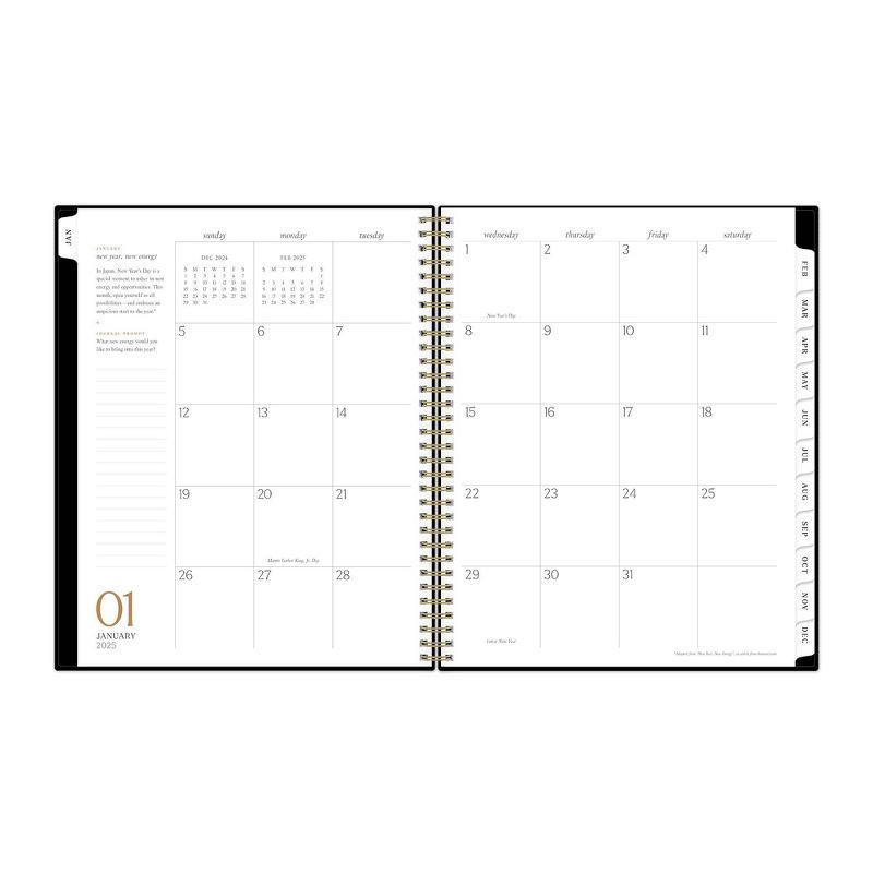 slide 6 of 13, Marie Kondo for Blue Sky 2025 Weekly/Monthly Planner 11.14"x9.25" Wirebound Kintsugi Charcoal: Adult Stationery, Tabs, 1 ct