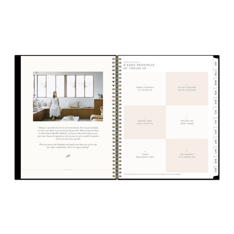 slide 8 of 13, Marie Kondo for Blue Sky 2025 Weekly/Monthly Planner 11.14"x9.25" Wirebound Kintsugi Charcoal: Adult Stationery, Tabs, 1 ct