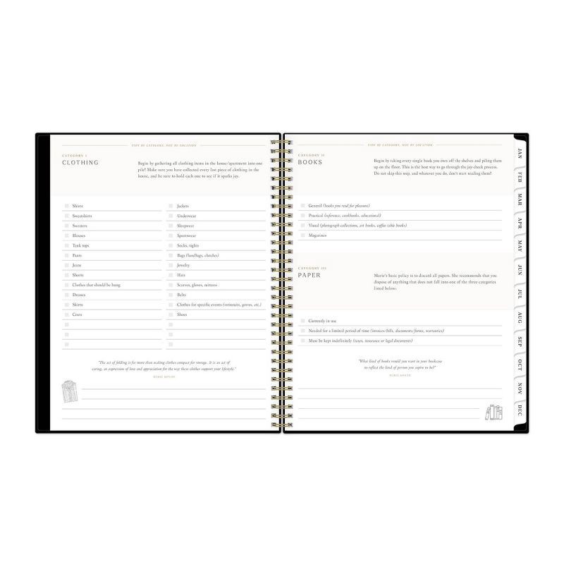 slide 9 of 13, Marie Kondo for Blue Sky 2025 Weekly/Monthly Planner 11.14"x9.25" Wirebound Kintsugi Charcoal: Adult Stationery, Tabs, 1 ct