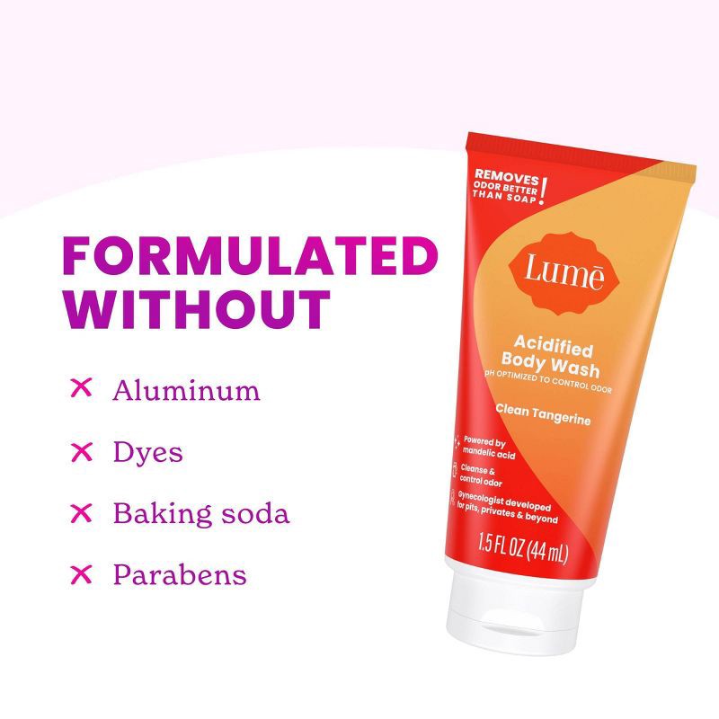 slide 2 of 8, Lume Mini Body Wash - Clean Tangerine - 1.5 fl oz, 1.5 fl oz