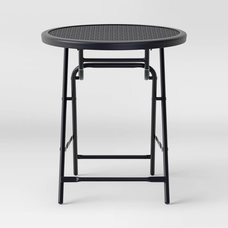 slide 3 of 5, 18" Metal Mesh Patio Accent Table Black - Room Essentials™, 1 ct