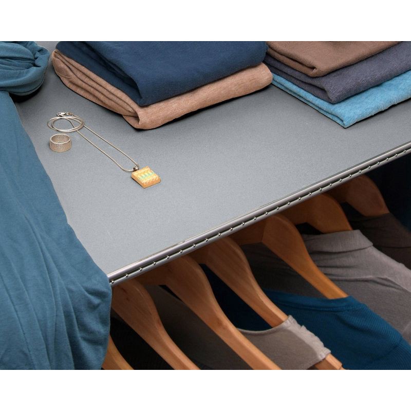 slide 4 of 8, Con-Tact 18"x4ft Premium Solid Grip Gray Shelf Liner: Non-Adhesive Bathroom Storage & Organization, Spot Clean, 4 ft