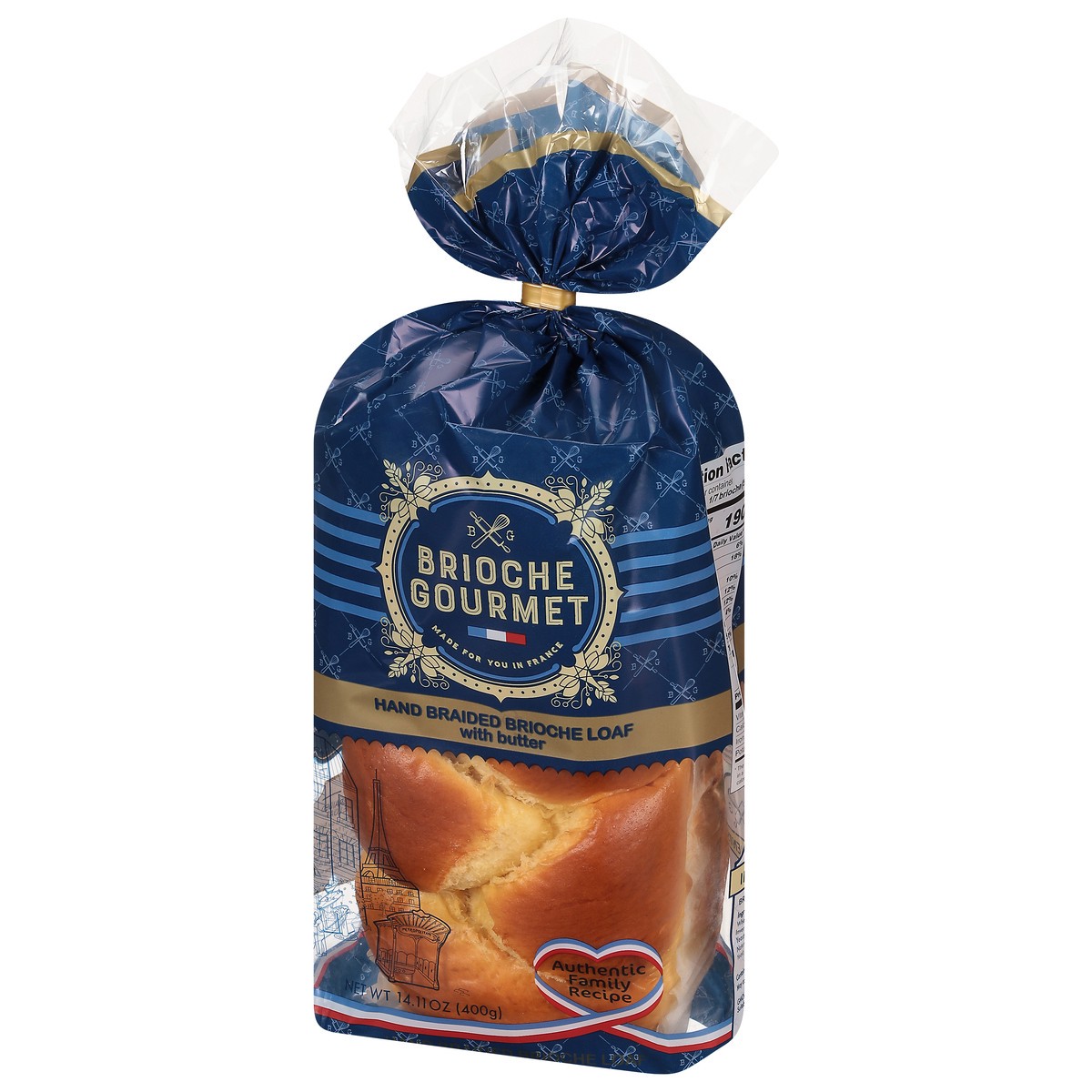 slide 3 of 9, Brioche Gourmet Hand Braided Brioche Loaf with Butter 14.11 oz, 14.11 oz