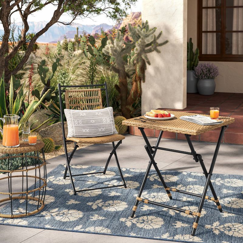 slide 2 of 6, 1pc Southport Patio Folding Chair Beige - Threshold™, 1 ct