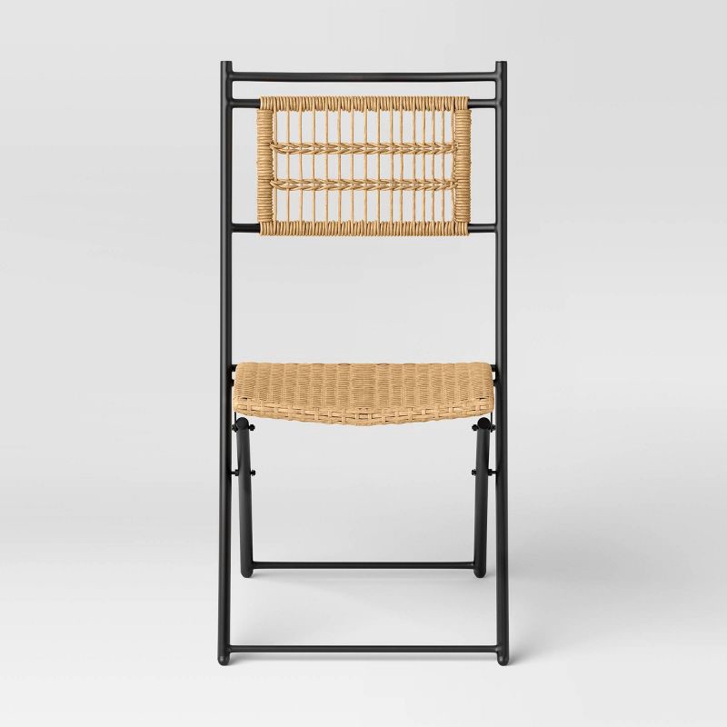 slide 3 of 6, 1pc Southport Patio Folding Chair Beige - Threshold™, 1 ct