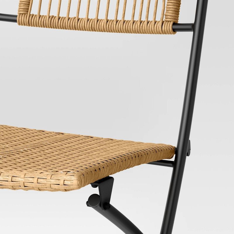 slide 5 of 6, 1pc Southport Patio Folding Chair Beige - Threshold™, 1 ct