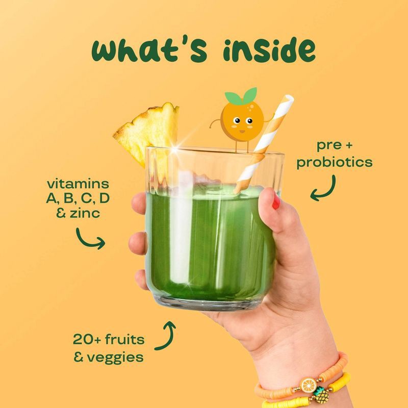 slide 3 of 5, BLOOM NUTRITION Kids' - Greens and Superfoods Powder - Tropical Punch - 25ct, 25 ct