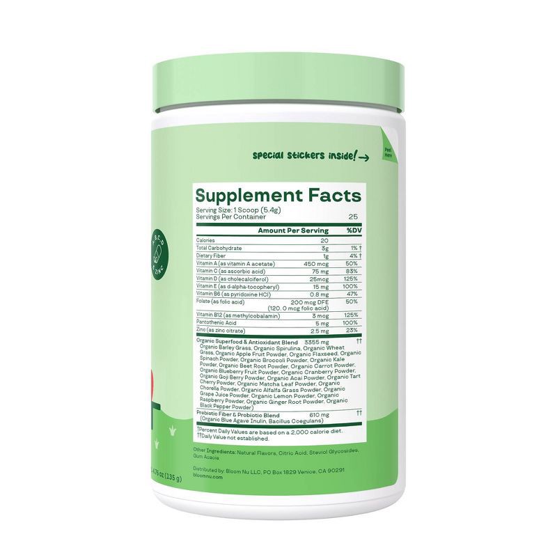 slide 2 of 5, BLOOM NUTRITION Kids' - Greens and Superfoods Powder - Strawberry Apple - 25ct, 25 ct